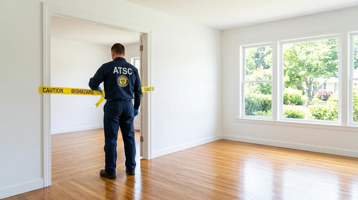 Certified biohazard cleanup crew performing Trauma Scene Cleanup in Edgewater